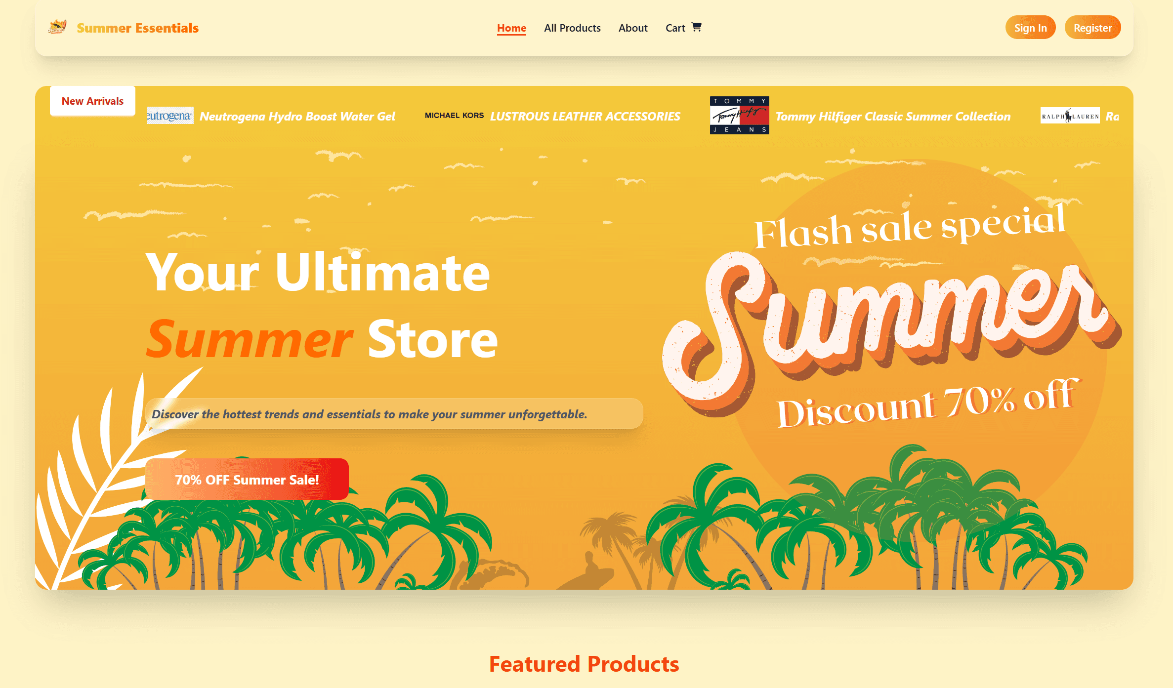 Summer Essential Store Interface Preview